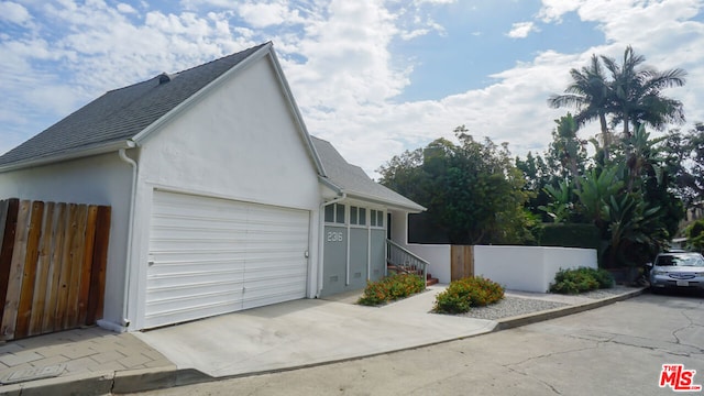 view of garage