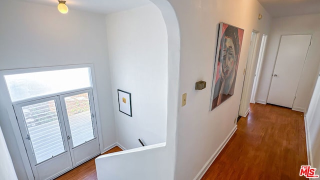 hall featuring hardwood / wood-style flooring