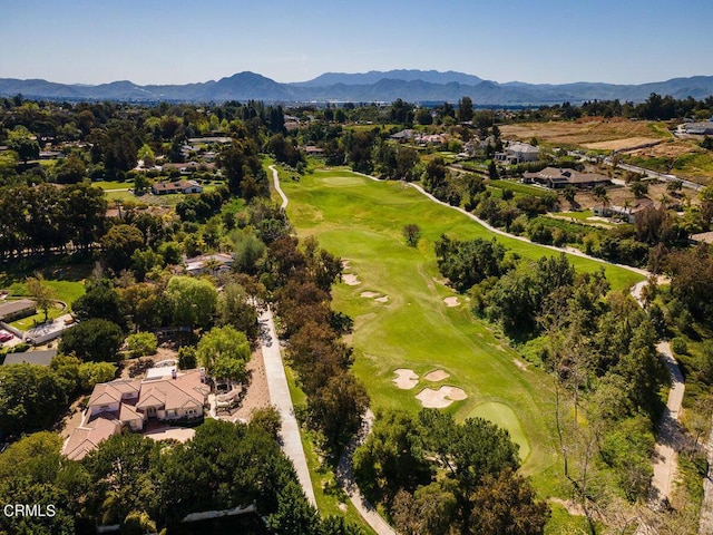 drone / aerial view with a mountain view