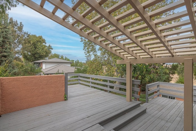 deck with a pergola