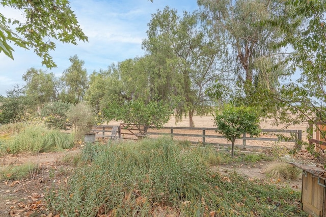 view of yard with a rural view