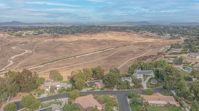 bird's eye view with a mountain view