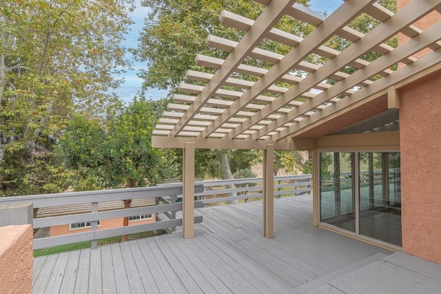 wooden terrace featuring a pergola