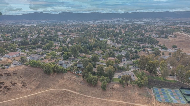 aerial view featuring a mountain view