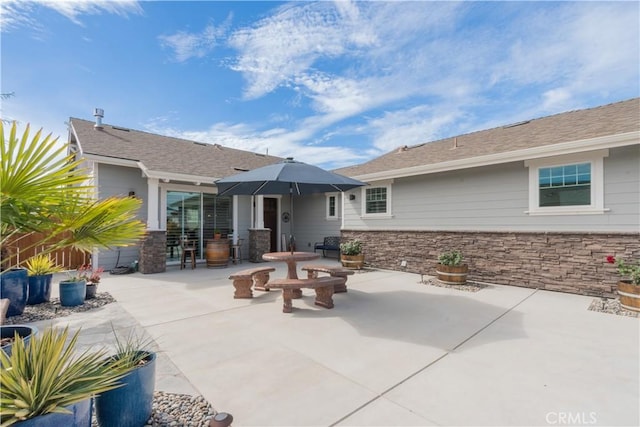 rear view of property with a patio