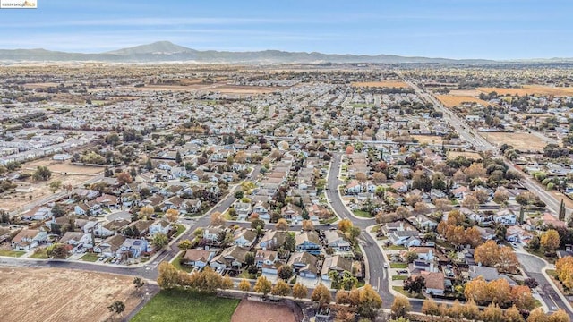 drone / aerial view with a mountain view