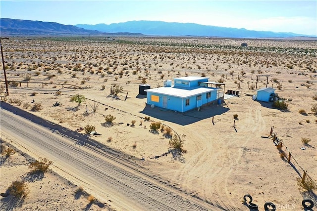 aerial view with a mountain view