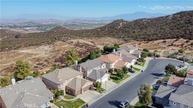 bird's eye view featuring a mountain view