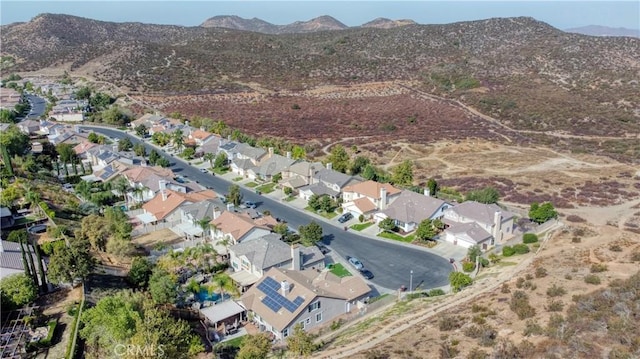 drone / aerial view with a mountain view