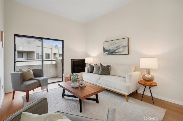 living room featuring light hardwood / wood-style flooring