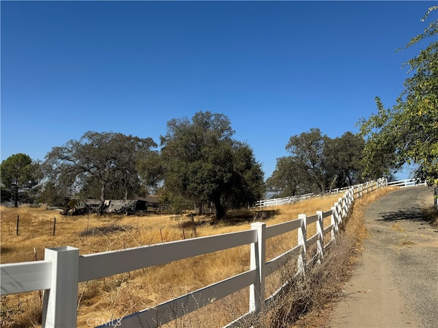 view of street with a rural view