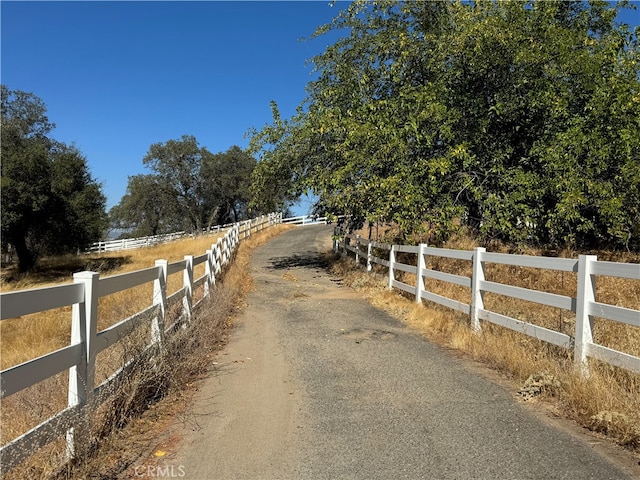 view of street featuring a rural view