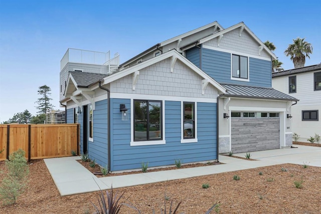 craftsman inspired home featuring a garage