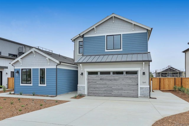 view of front of home featuring a garage