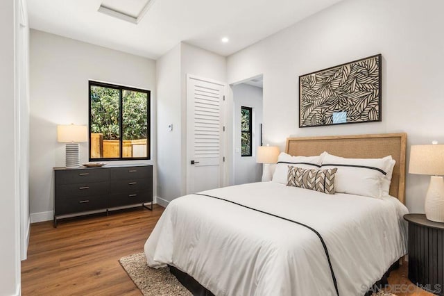 bedroom featuring hardwood / wood-style floors