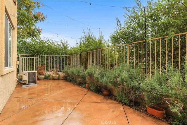 view of patio / terrace featuring central AC unit