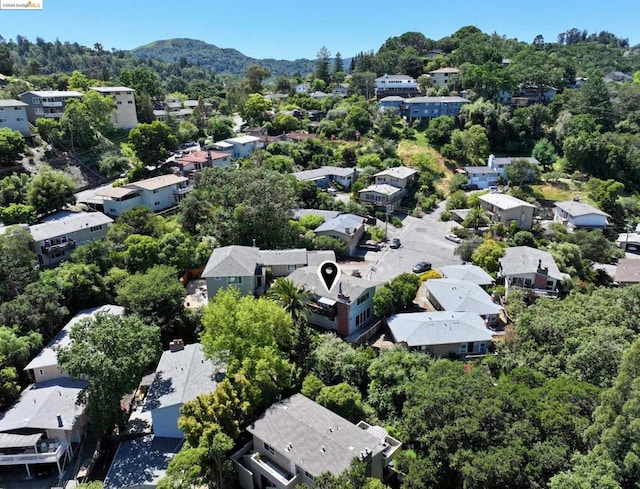 birds eye view of property featuring a mountain view