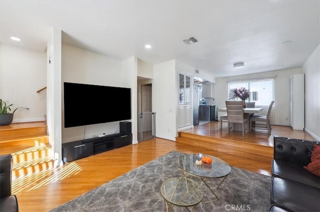 living room featuring hardwood / wood-style flooring