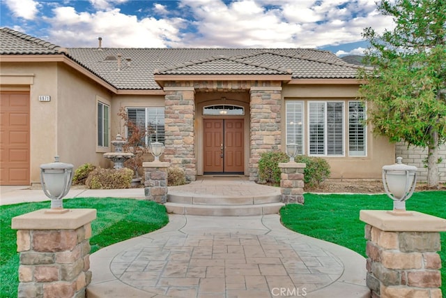 property entrance featuring a garage