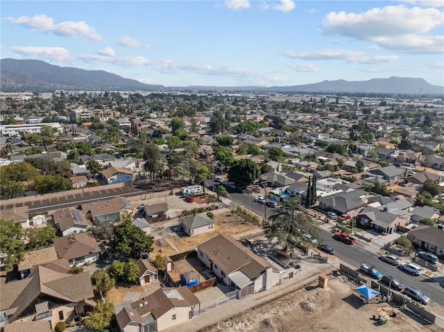 bird's eye view with a mountain view