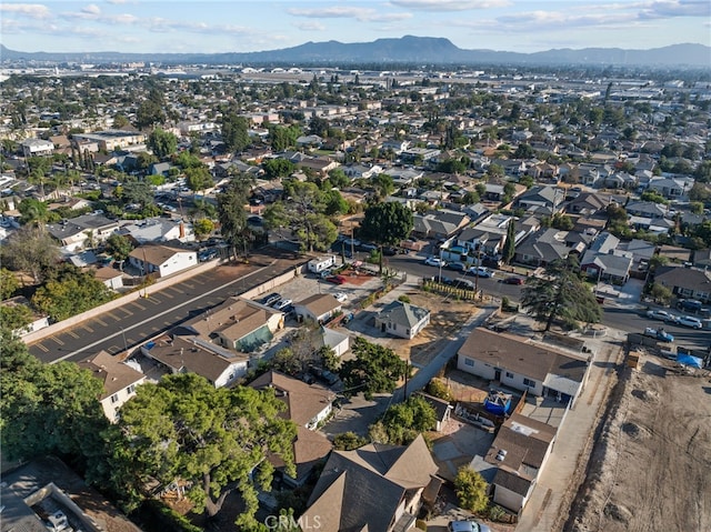 drone / aerial view with a mountain view