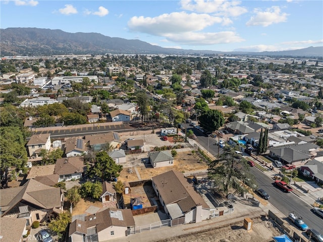 aerial view with a mountain view