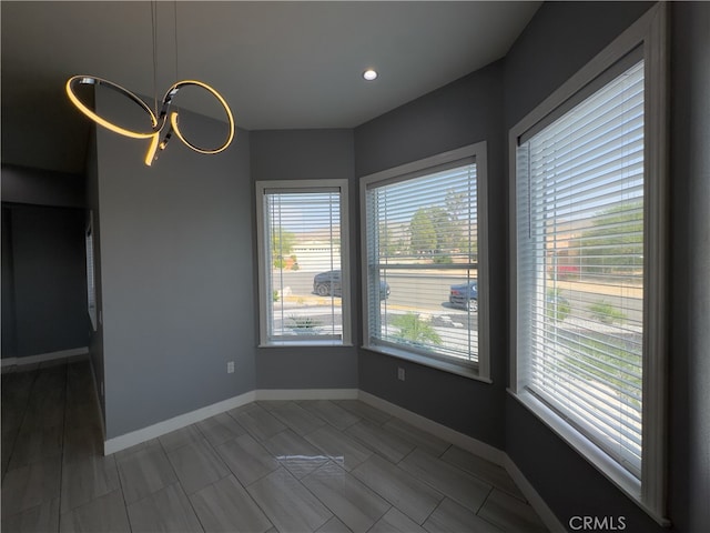 view of unfurnished dining area