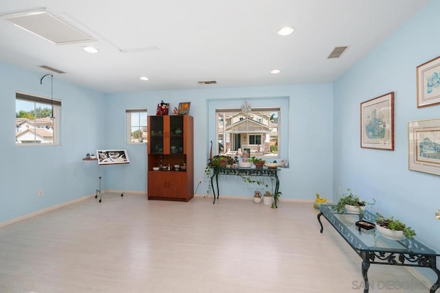 misc room with wood-type flooring