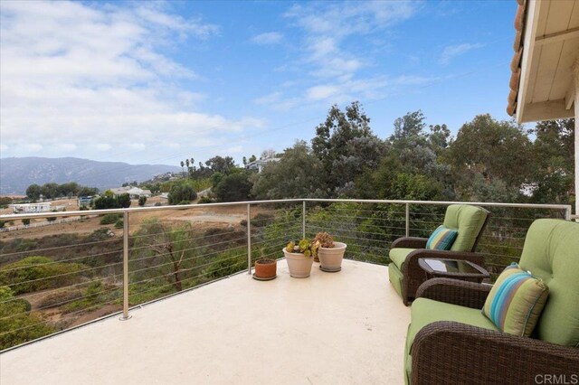 balcony with a mountain view