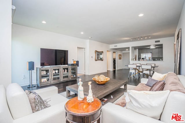 living room featuring hardwood / wood-style floors