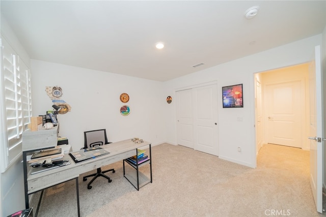 view of carpeted office