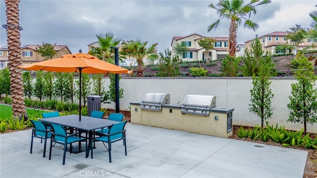 view of patio / terrace with an outdoor kitchen and grilling area