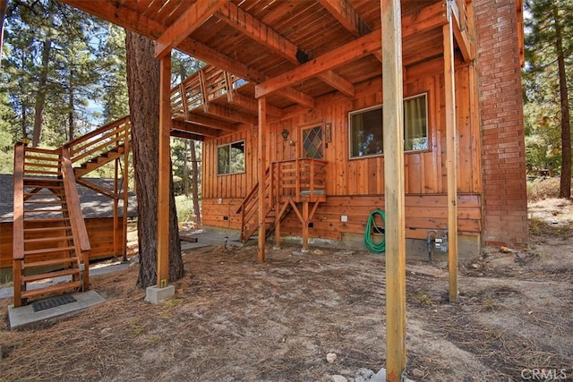 view of patio featuring a deck