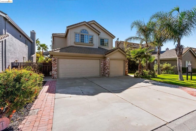 view of property with a garage