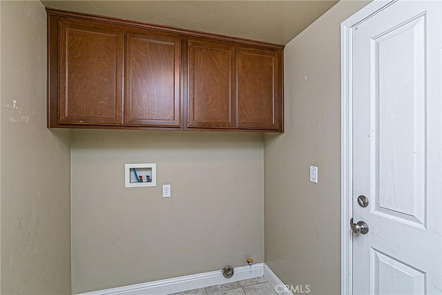 425 Bakeman Ln, Arroyo Grande, CA 93420 - washroom featuring washer hookup, cabinet space, gas dryer hookup, and tile patterned floors
