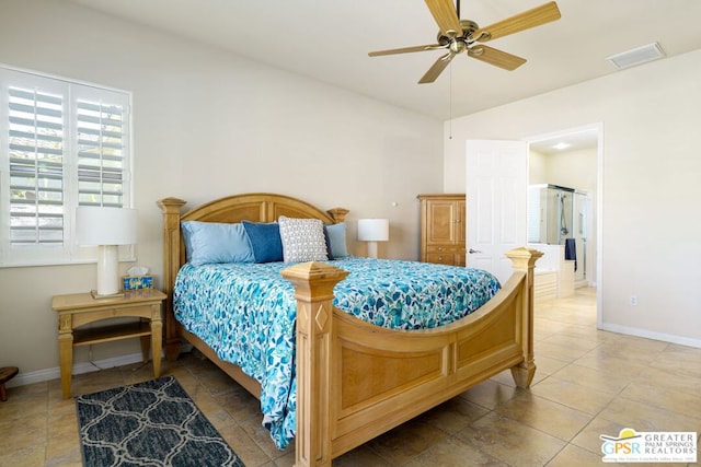 bedroom with ceiling fan