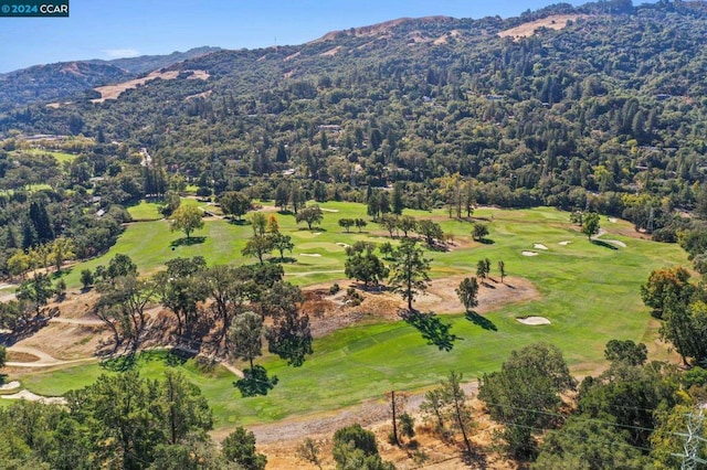 bird's eye view with a mountain view