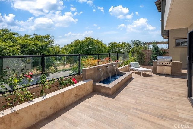 view of patio with a grill