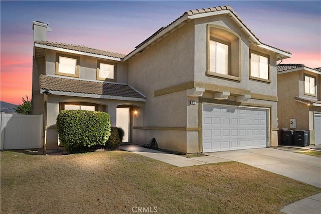 view of front of house with a garage