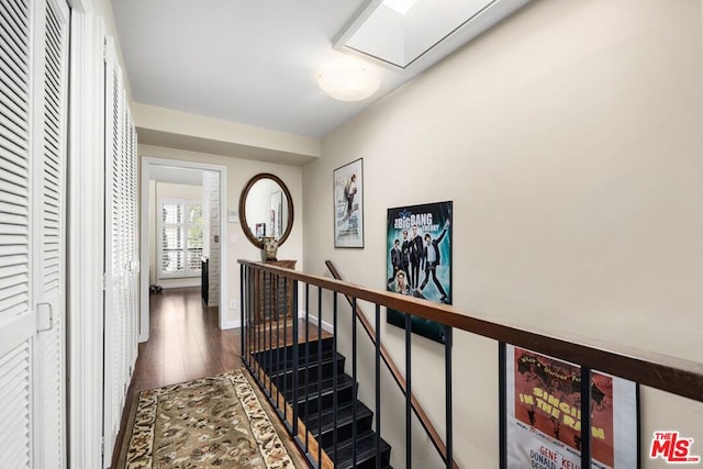 hallway featuring dark hardwood / wood-style flooring