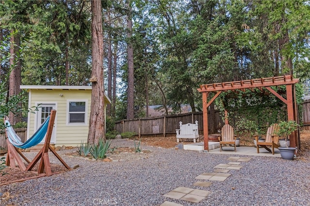 14331 Troy Way, Magalia, CA 95954 - view of yard featuring a patio area, an outdoor structure, and fence