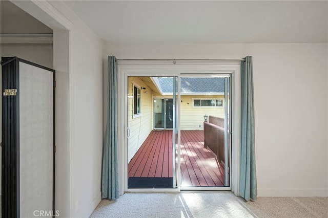 14331 Troy Way, Magalia, CA 95954 - doorway to outside with carpet floors and baseboards