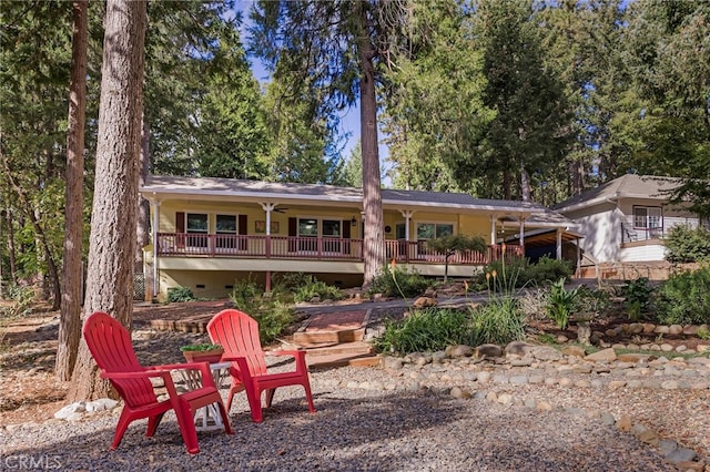 14331 Troy Way, Magalia, CA 95954 - rear view of house with crawl space, a deck, and ceiling fan