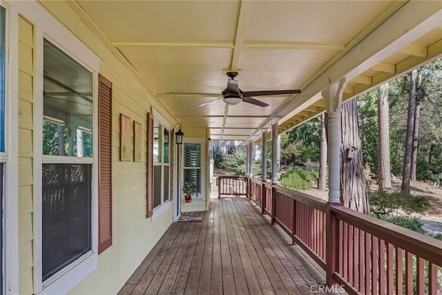 14331 Troy Way, Magalia, CA 95954 - wooden terrace with covered porch and ceiling fan
