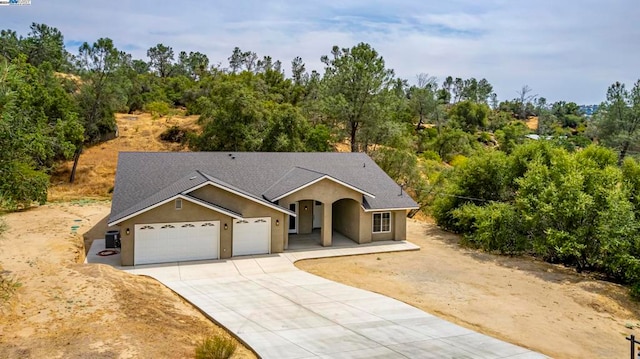 view of front of house with a garage