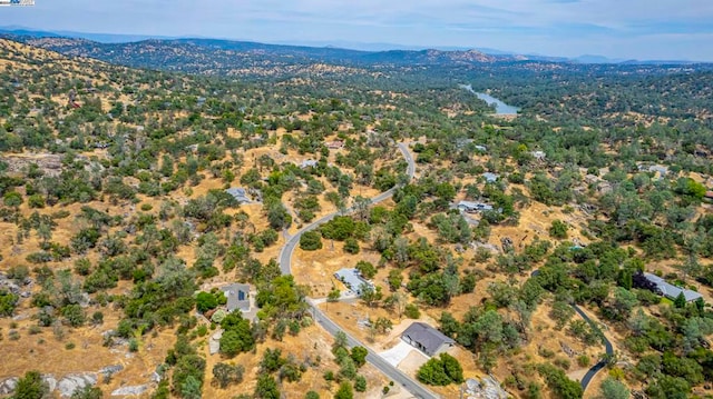 aerial view with a mountain view