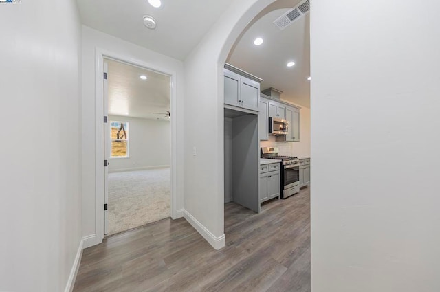 hall featuring hardwood / wood-style flooring