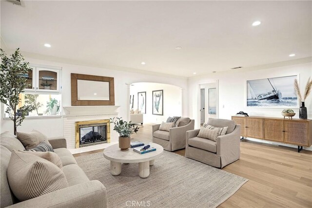 living room featuring light hardwood / wood-style floors