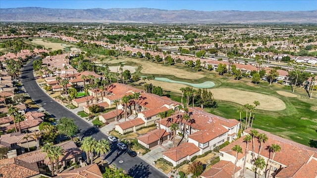 aerial view with a mountain view