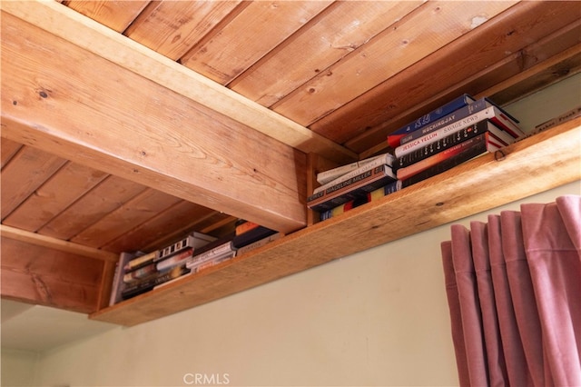 room details featuring wood ceiling